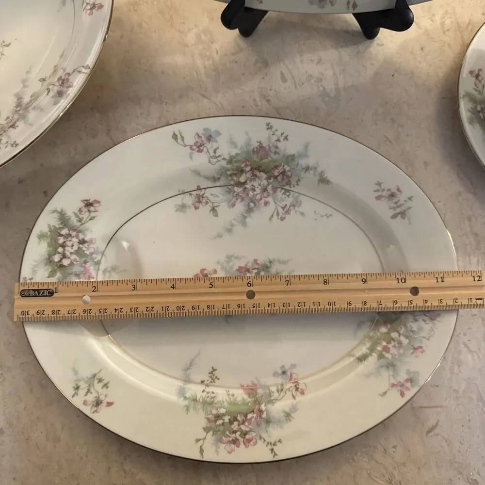 Theodore Haviland Apple Blossom Lot Gravy Boat Veg Bowl (2) Meat Platters NY